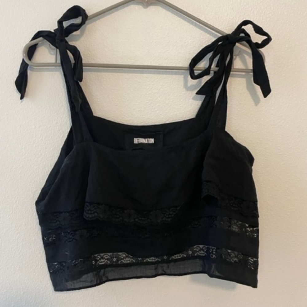 Reformation Ruffle Crop Top